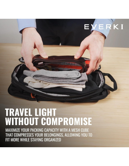 Cubos de Compresión EVERKI Set de 3 - Organizador de Viaje 34x24.6 cm