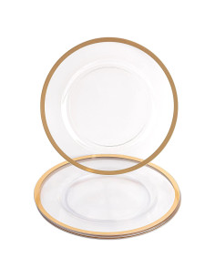 Platos Cargadores de Fiesta 33 cm Dorados - 4 Unidades Desechables