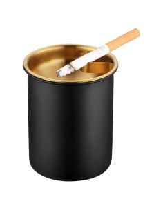 Cenicero de coche MaoMaoCha de acero inoxidable con tapa