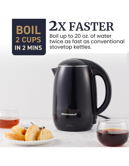 Hervidor Eléctrico Elite Gourmet EKT1821 1.8L Acero Inoxidable