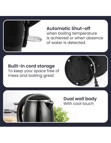 Hervidor Eléctrico Elite Gourmet EKT1821 1.8L Acero Inoxidable