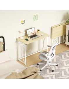 Mesa Plegable Beige COEZTT 31.5" con Toma de Corriente 2