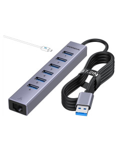 Hub USB 3.0 8-en-1 FORIDA con Ethernet Gigabit y 1.2m
