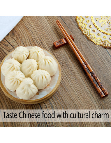 Palillos Reutilizables de Madera KAHACIYO - 2 Pares 23.5 cm