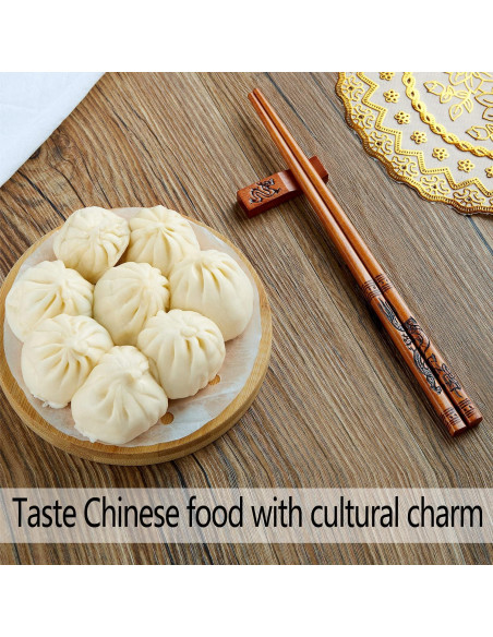 Palillos Reutilizables de Madera KAHACIYO - 2 Pares 23.5 cm