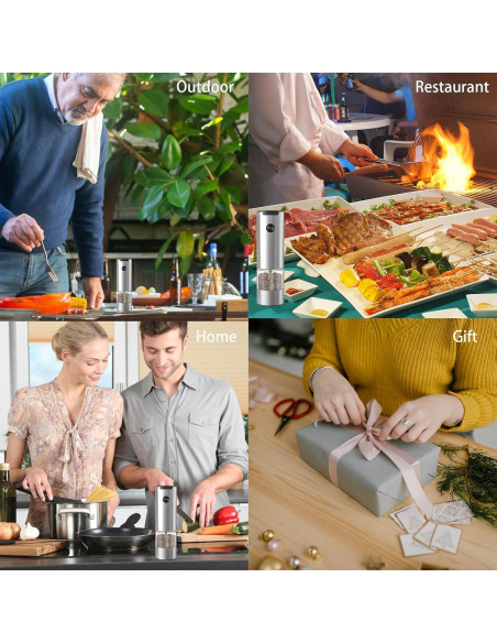 Juego de Molinillos Eléctricos de Sal y Pimienta Edleikoke