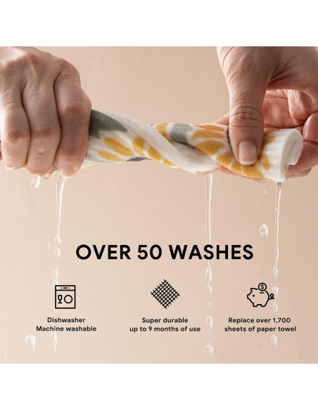 Paños de Cocina Suecos RECYCO | 6 Piezas Ecológicas 17.78x20.32 cm