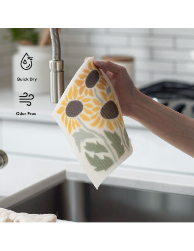 Paños de Cocina Suecos RECYCO | 6 Piezas Ecológicas 17.78x20.32 cm