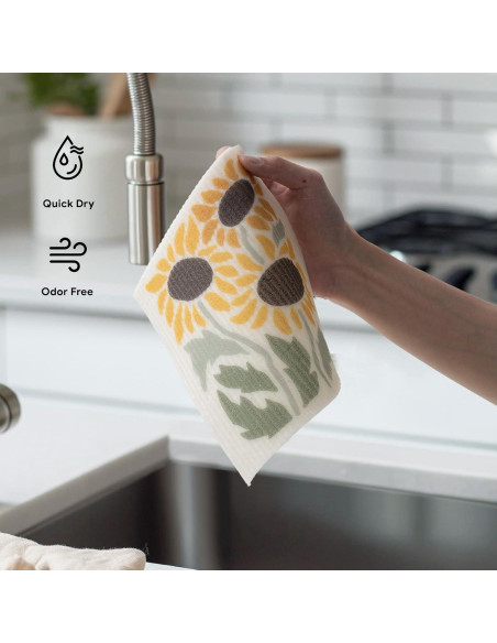 Paños de Cocina Suecos RECYCO | 6 Piezas Ecológicas 17.78x20.32 cm