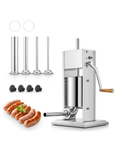 Embutidora Manual de Salchichas FOHERE 7LB (3L) Acero Inoxidable