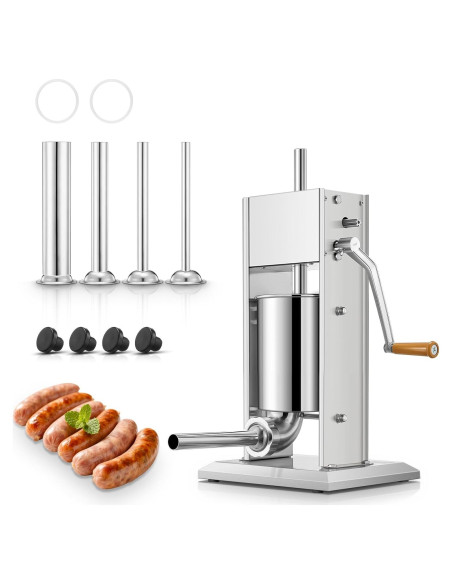 Embutidora Manual de Salchichas FOHERE 7LB (3L) Acero Inoxidable