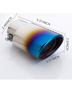 Punta de Escape Luminuti Acero Inoxidable 13.97 cm Azul 2