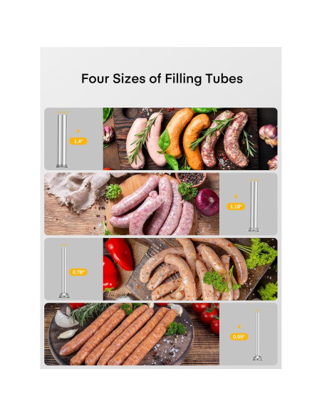 Embutidora Manual de Salchichas FOHERE 7LB (3L) Acero Inoxidable