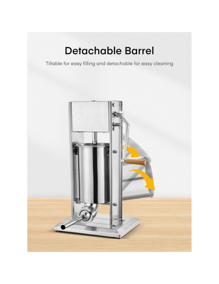 Embutidora Manual de Salchichas FOHERE 7LB (3L) Acero Inoxidable