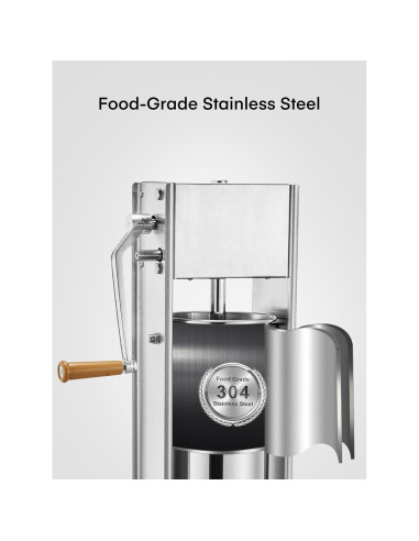 Embutidora Manual de Salchichas FOHERE 7LB (3L) Acero Inoxidable