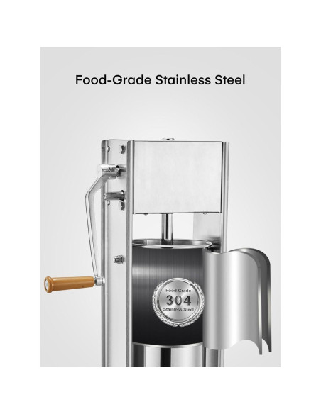 Embutidora Manual de Salchichas FOHERE 7LB (3L) Acero Inoxidable