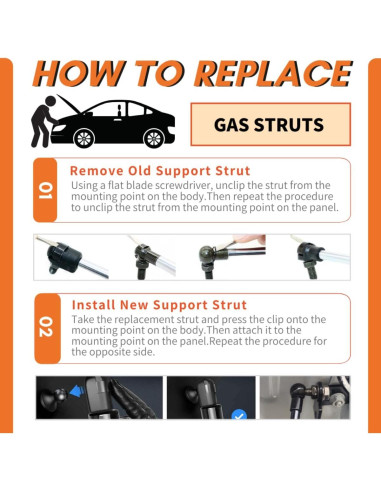 Amortiguadores de Capó Delantero TENKIDOM para Toyota GR Corolla E210 2023-2025