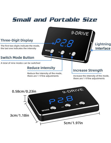 Controlador de Acelerador Electrónico MAIMEIMI 9 Modos para Dodge Jeep