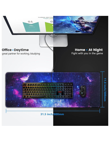 Alfombrilla de Ratón XL QOMOLAMA 80x30cm Impermeable Antideslizante