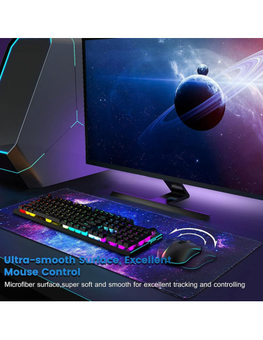 Alfombrilla de Ratón XL QOMOLAMA 80x30cm Impermeable Antideslizante