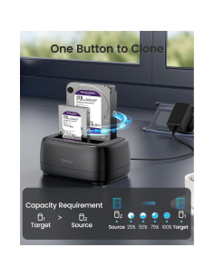 Estación de Acoplamiento ORICO DD28U3-C Doble Bahía USB 3.0 2