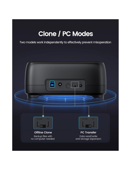 Estación de Acoplamiento ORICO DD28U3-C Doble Bahía USB 3.0