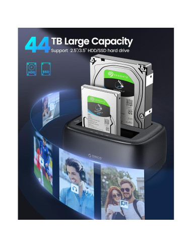 Estación de Acoplamiento ORICO DD28U3-C Doble Bahía USB 3.0