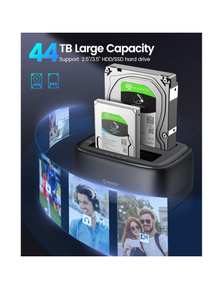 Estación de Acoplamiento ORICO DD28U3-C Doble Bahía USB 3.0