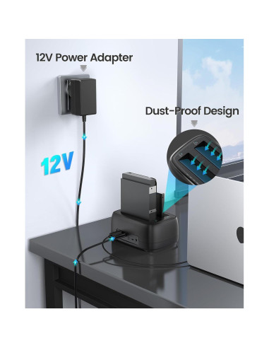 Estación de Acoplamiento ORICO DD28U3-C Doble Bahía USB 3.0