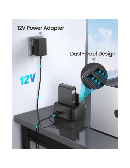 Estación de Acoplamiento ORICO DD28U3-C Doble Bahía USB 3.0