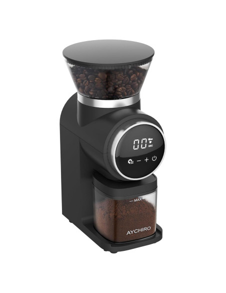 Molino de Café Burr Eléctrico AYCHIRO con Pantalla Táctil 30 Niveles