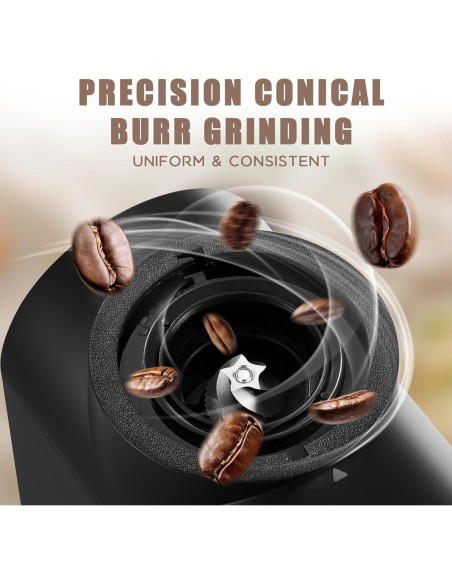 Molino de Café Burr Eléctrico AYCHIRO con Pantalla Táctil 30 Niveles