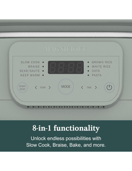 Olla de barro multi-cocina MAGNIFIQUE 4QT 8 en 1 Oliva