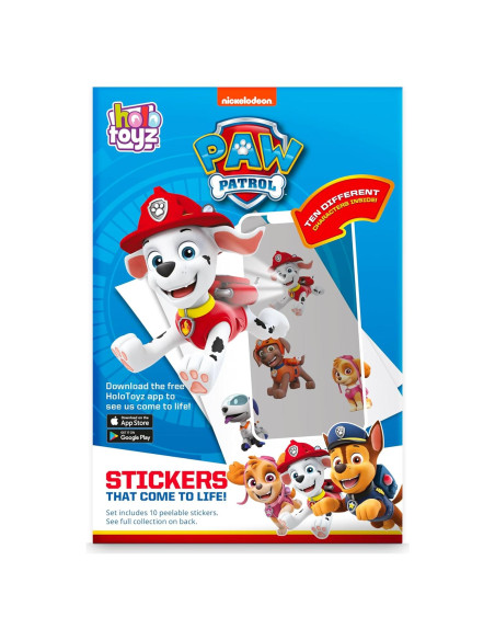 Pegatinas AR HoloToyz Paw Patrol - 10 Holográficas 3D