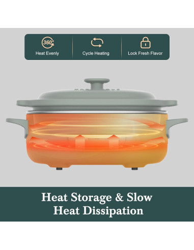 Olla de barro multi-cocina MAGNIFIQUE 4QT 8 en 1 Oliva