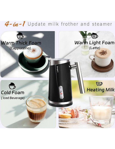 Espumador de Leche Eléctrico Huogary 4 en 1 500W 300ml