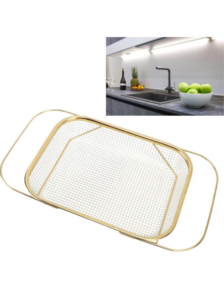 Colador Sobre El Fregadero Mumusuki de Acero Inoxidable 46cm