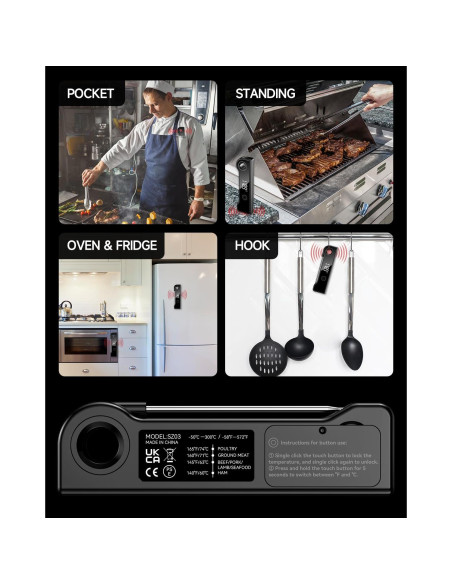 Termómetro Digital de Carne FVFV 2025 - Precisión 0.1C