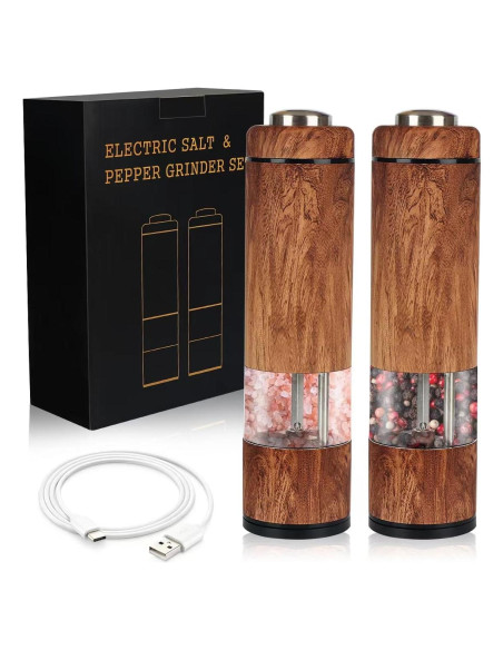Juego de Molinillos Eléctricos Spacefrog - Sal y Pimienta Recargables Juego de Molinillos Eléctricos Spacefrog - Sal y Pimienta Recargables