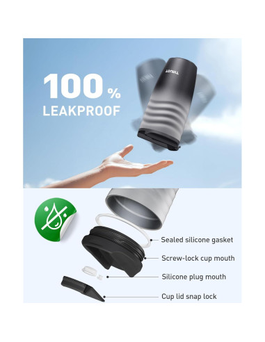 Taza de Café de Viaje TOURIT 473 ml Acero Inoxidable Aislada