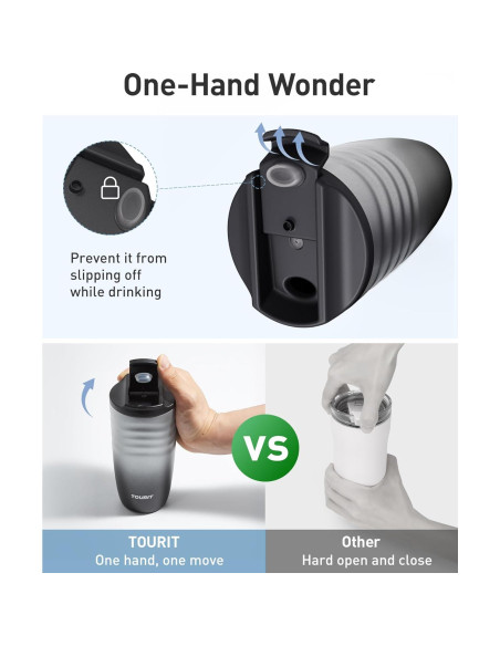 Taza de Café de Viaje TOURIT 473 ml Acero Inoxidable Aislada Taza de Café de Viaje TOURIT 473 ml Acero Inoxidable Aislada