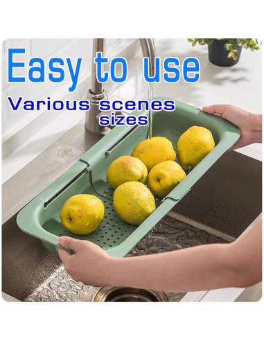 Colador Extensible UPHTEH Verde Oscuro - Multiuso y Apto para Lavavajillas
