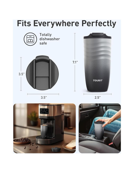 Taza de Café de Viaje TOURIT 473 ml Acero Inoxidable Aislada Taza de Café de Viaje TOURIT 473 ml Acero Inoxidable Aislada