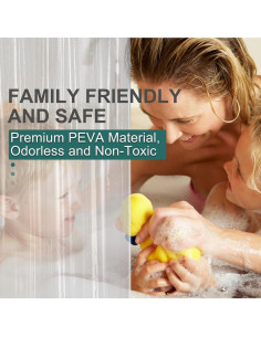 Funda de Ducha Transparente AmazerBath 72x198 cm 8G Pesada Impermeable 2