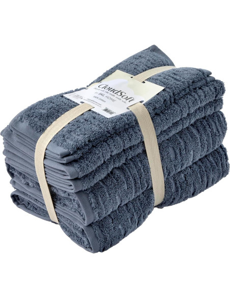 Conjunto de Toallas de Lujo SKL Home CloudSoft 6 Piezas Azul