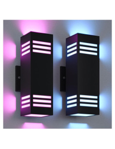 Luces de Sconce Exterior Inteligente Rosykite RGB 33cm 2 Pzas