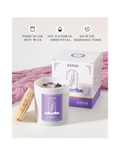 Vela Aromática de Lavanda AOOVOO 10oz con Cristales 2