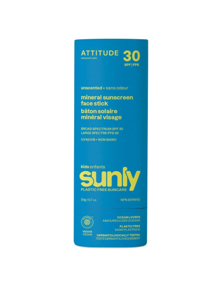 Protector Solar Mineral Facial ATTITUDE Niños SPF 30 19.84g