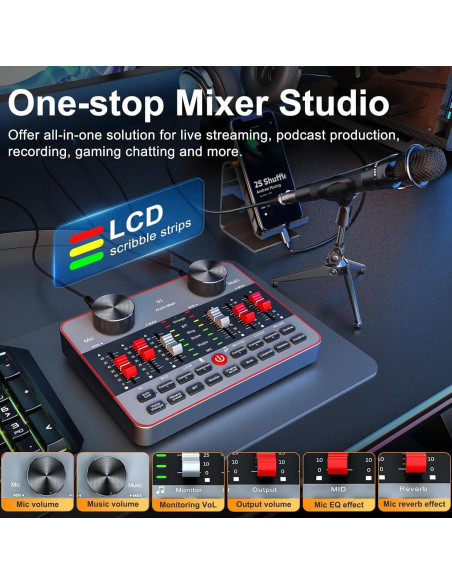 Kit de Podcast para 2 Micrófonos G1-E350S - Mezclador DJ