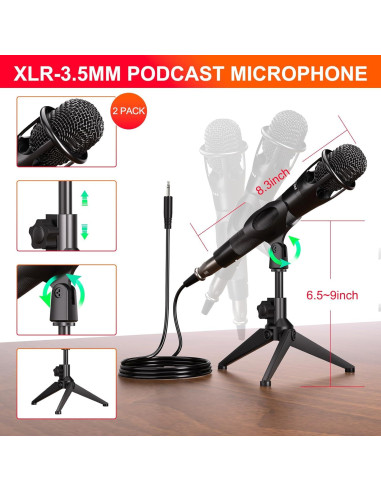 Kit de Podcast para 2 Micrófonos G1-E350S - Mezclador DJ